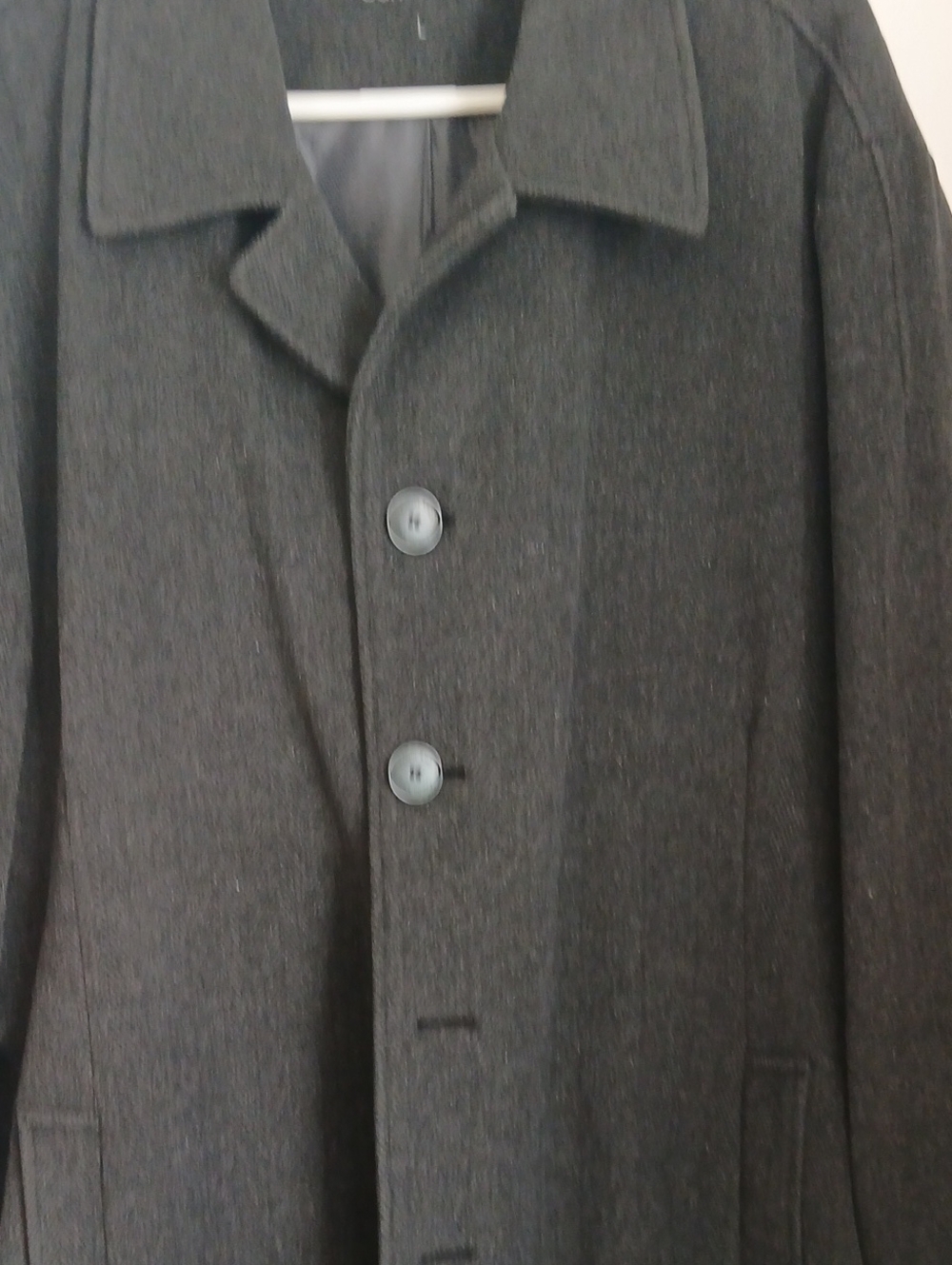 Calvin Klein Wool-Blend Pea Coat in Black Large Like New - Picture 4 of 11